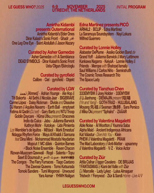 Guest curators & initial line-up announced for Le Guess Who? 2025